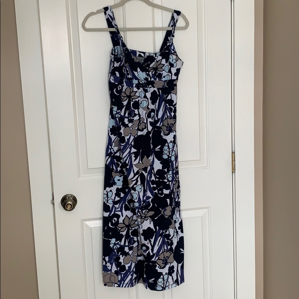 Ann Taylor - blue printed floral maxi dress